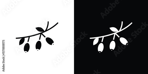 Jujube icon simple illustration in flat design