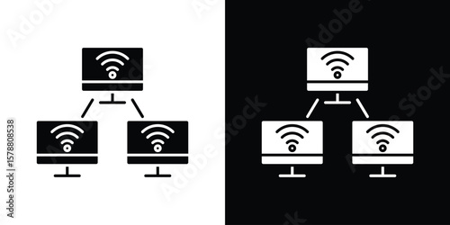 Local network icon simple illustration in flat design