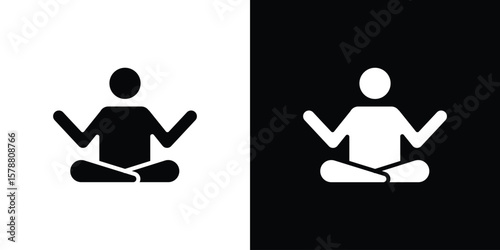 Meditating icon simple illustration in flat design