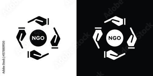 NGO icon simple illustration in flat design