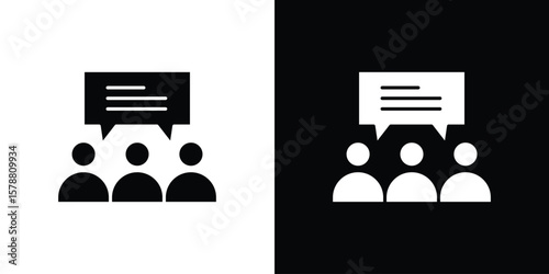 Public opinion icon simple illustration in flat design