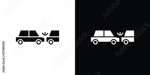 Rear end collision icon simple illustration in flat design