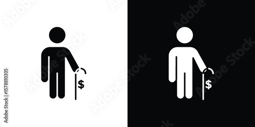 Retirement icon simple illustration in flat design