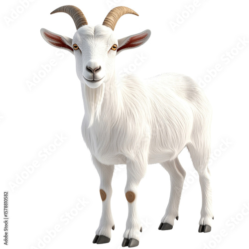 3D goat icon isolated on transparent background. PNG