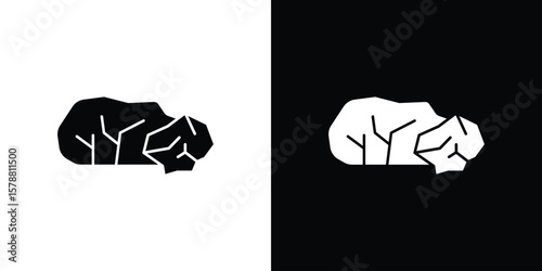 Stone icon simple illustration in flat design