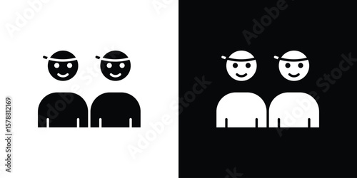 Twin icon simple illustration in flat design