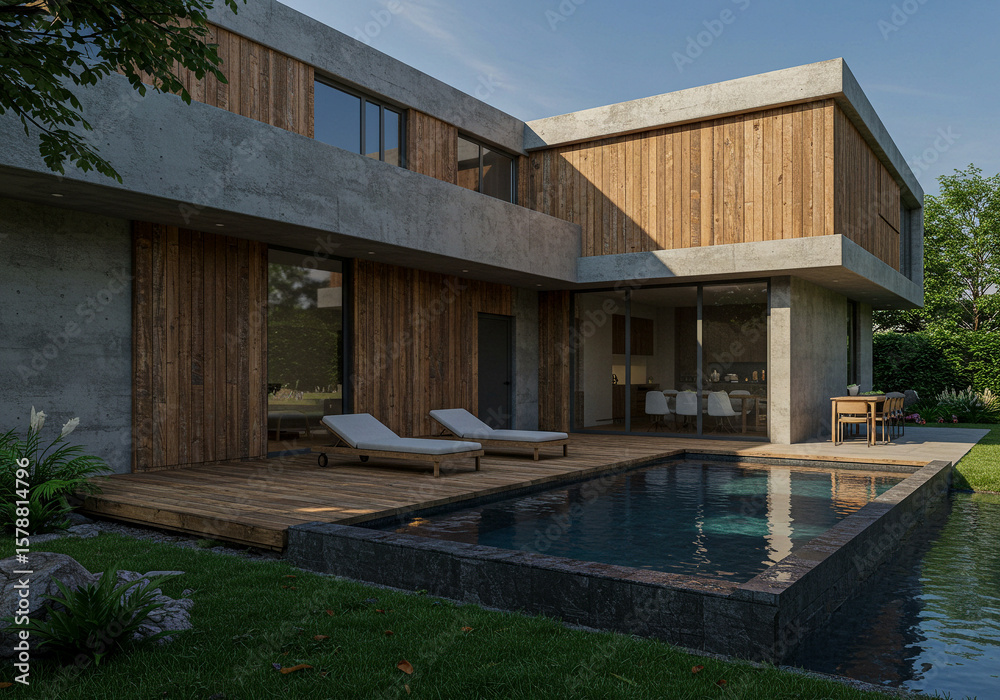 Fototapeta premium A stunning close-up of a modern glass building reflecting the vibrant blue sky and white clouds, showcasing urban beauty