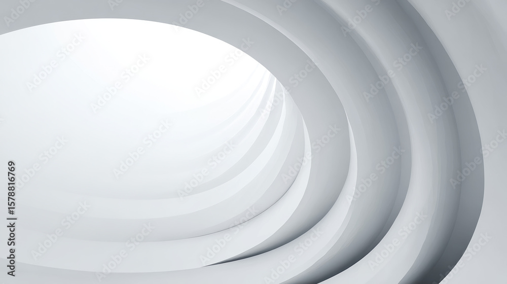 Obraz premium Futuristic white abstract background with geometric shapes and subtle gradient lighting.