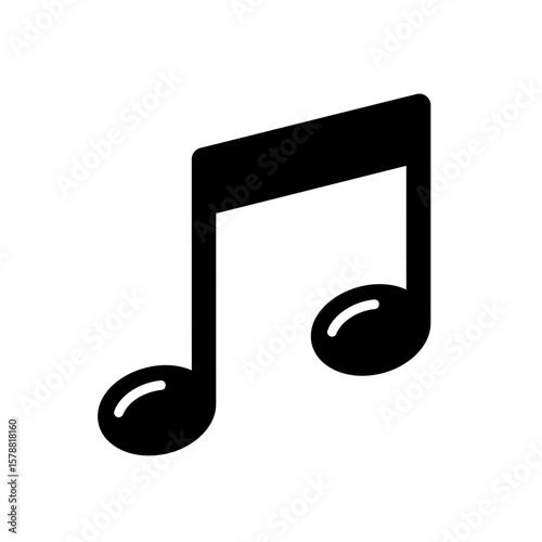 A single musical note symbol isolated on white background