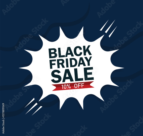 Black Friday Sale Banner – 10% Off Discount Promotion Graphic
