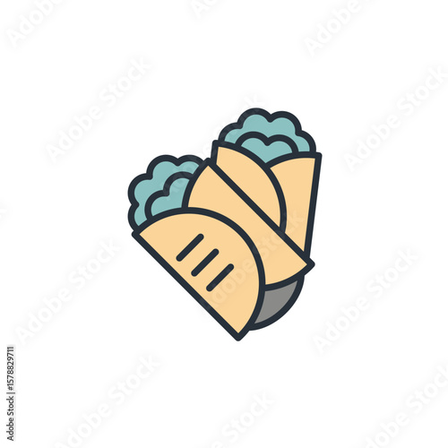 shawarma icon collection . design style with background