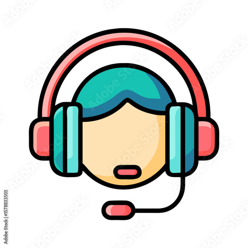 Headset/Headphone Vector Icon Editable Illustration