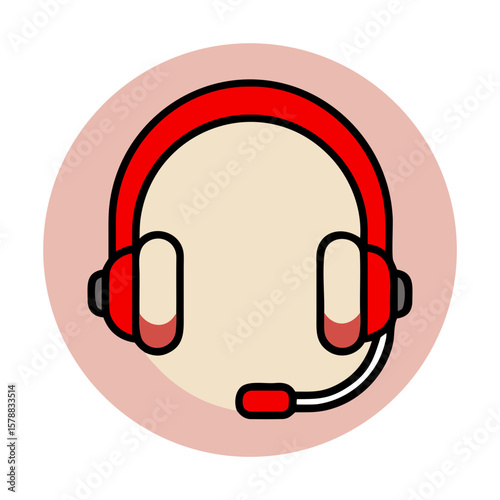 Headset/Headphone Vector Icon Editable Illustration