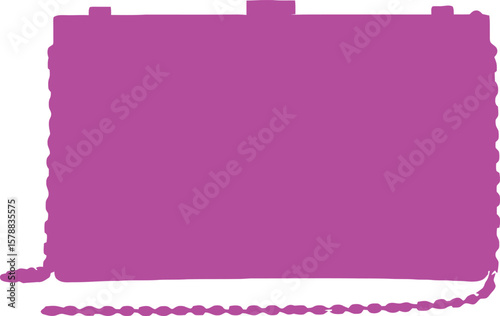 Minimalist Purple Handbag Silhouette Featuring Chain Strap and Rounded-Edge Rectangular Form — Celebrating Elegance, Utility, and Subtle Fashion Contrast in Singular Graphic Style