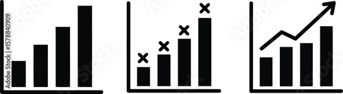 Analyzing Growth Trends Bar Chart Illustrations Depicting Economic and Financial Progress and business fluctuations over a period, showcasing potential in market 