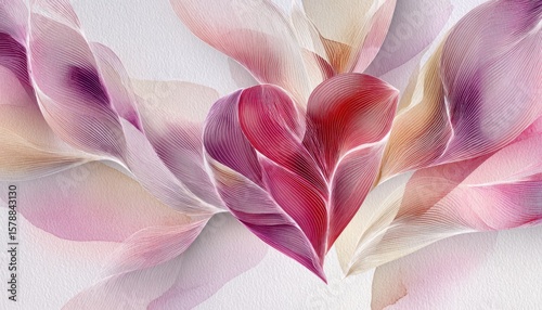 A horizontal illustration for Organ Donation Day, showing a single stylized heart made of layered paper shapes with gentle folds.