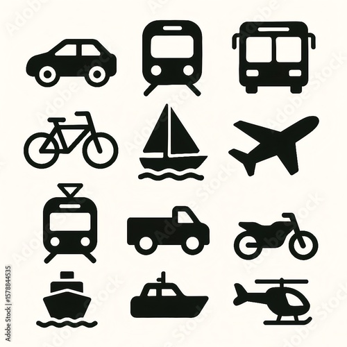 A collection of social media icons in four distinct styles: vibrant colored square icons, black-filled square icons, circular black icons, and minimalist outline icons.