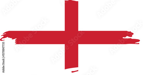 flag of england featuring red st george’s cross on white background in brushstroke texture symbolizing heritage
