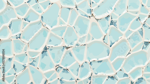 Abstract ice cracked texture repeating background in blue and white color scheme.