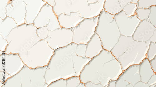 Abstract illustration of cracked surface showing distress and texture with neutral color palette.