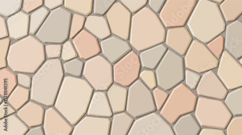 Seamless vector illustration of a modern stone tile background with neutral earth tone colors.