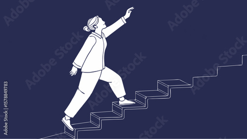  Surreal Sleepwalker Silhouette on Invisible Ladder – Dream Concept Art