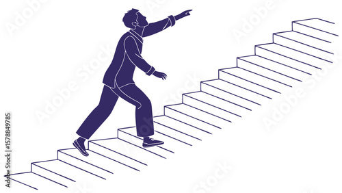  Surreal Sleepwalker Silhouette on Invisible Ladder – Dream Concept Art