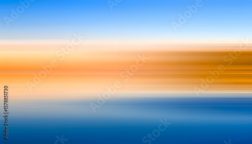 Abstract Horizon: Blue Orange and Yellow.