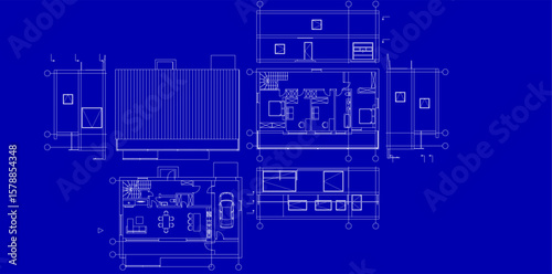  residential architecture planning 3d illustration
