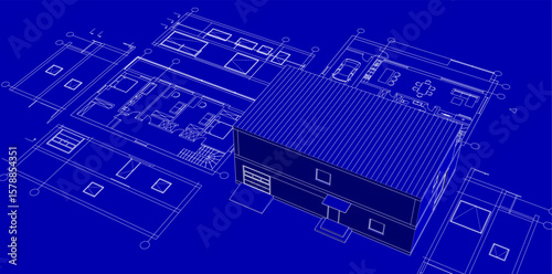  residential architecture planning 3d illustration