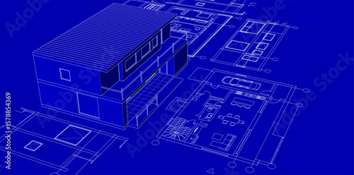  residential architecture planning 3d illustration