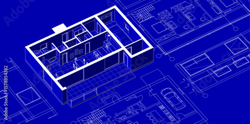  residential architecture planning 3d illustration
