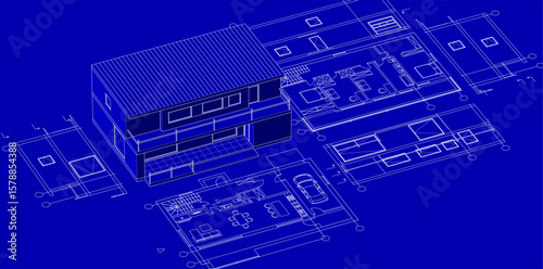  residential architecture planning 3d illustration