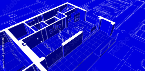  residential architecture planning 3d illustration