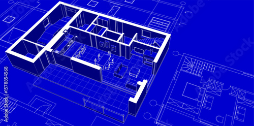  residential architecture planning 3d illustration