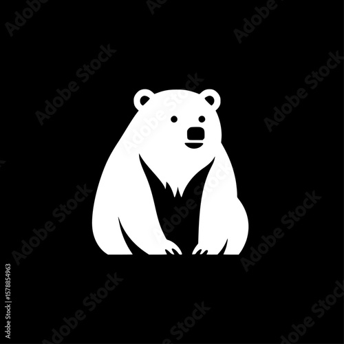 Bear - Minimalist and Flat Logo - Vector illustration