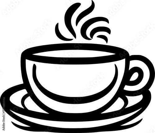 Coffee | Black and White Vector illustration
