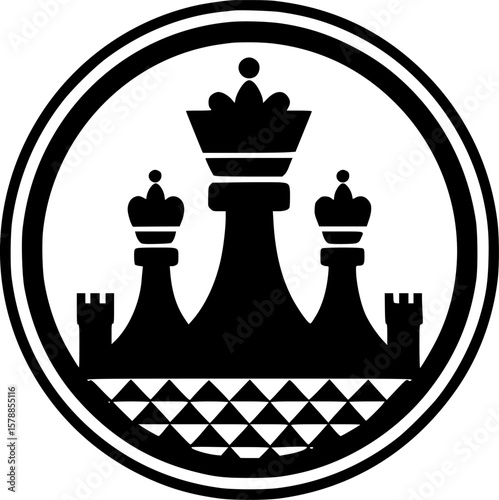 Chess - Minimalist and Flat Logo - Vector illustration