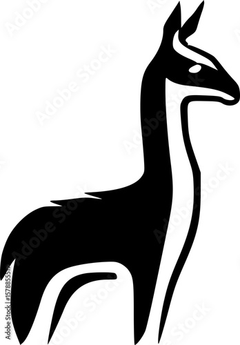 Llama | Black and White Vector illustration