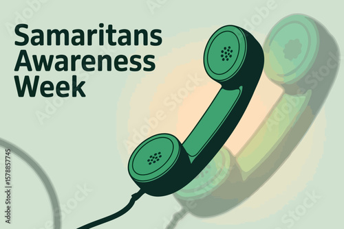 Samaritans Awareness Week Mental Health Support Phone Symbol Illustration
