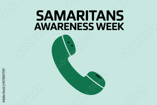 Samaritans Awareness Week Mental Health Support Phone Symbol Illustration
