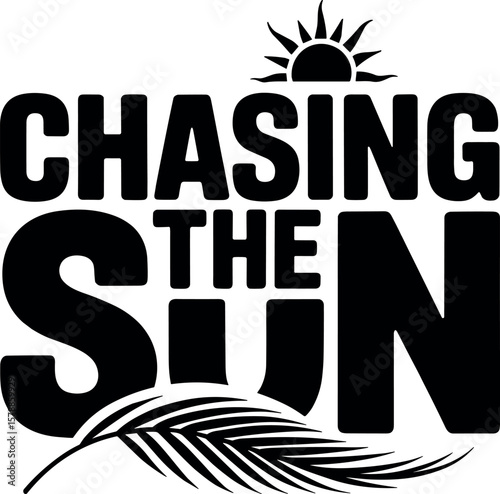 Chasing the Sun vector silhouette design
