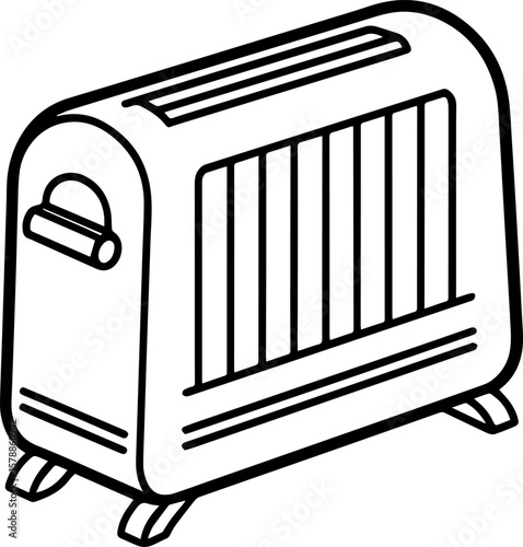 Heater  outline vector and illustration, coloring book page