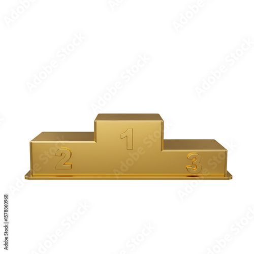 3d Golden Podium Of Winner First Place Achievement Celebration