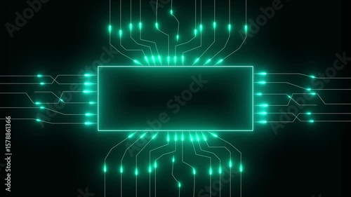 HUD template. Frame HUD element. Glowing colored neon frame with moving lines on a transparent alpha channel background in a seamless loop. Decorative glowing neon frame ,4K VIDEO.