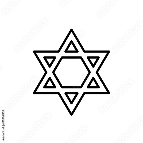 A star of david isolated on white background for religious use