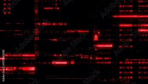 Abstract Red Glitch Pattern.