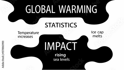 Global warming statistics and impact illustration