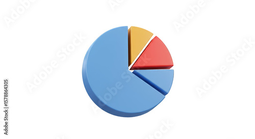 Free Download 3D Pie Chart Graph Diagram Data Illustration on Transparent Background - GFXLoad