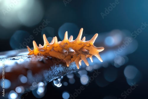 Spiky orange sea creature macro photography